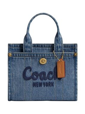 Coach Denim Tote 20 Bag with Logo Patch NWT